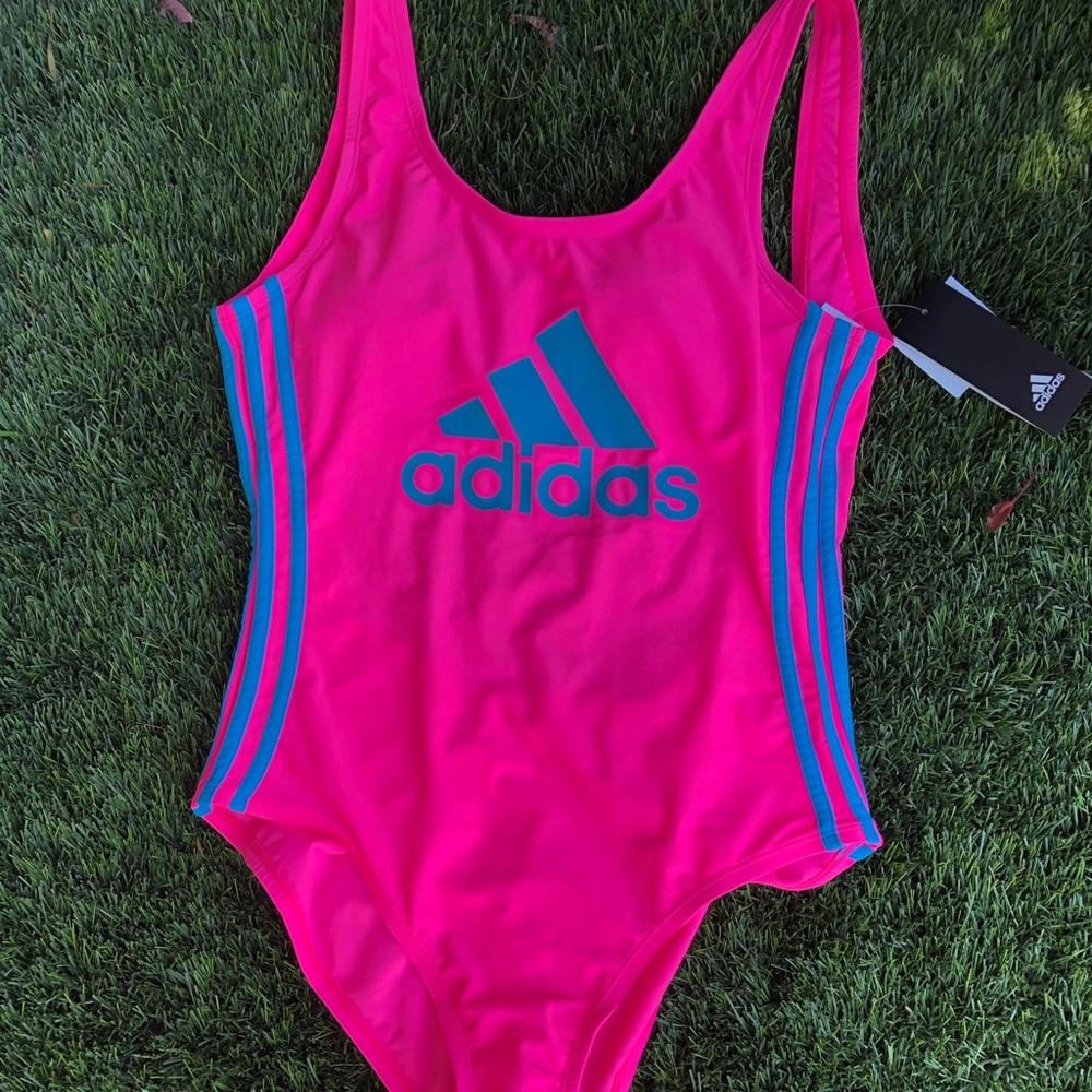 Adidas Neon pink one piece swimsuit